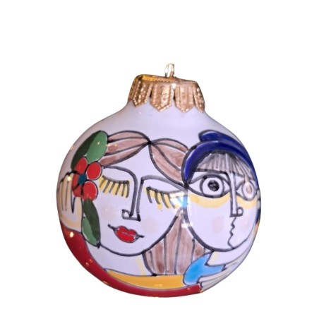 Palla di Natale Fidanzati Folk Ceramiche De Simone Palla di Natale Fidanzati Folk Ceramiche De Simone